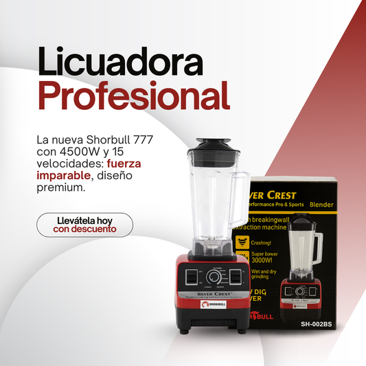 Licuadora Profesional Shorbull - 4500W - 2 Años de Garantía TOTAL