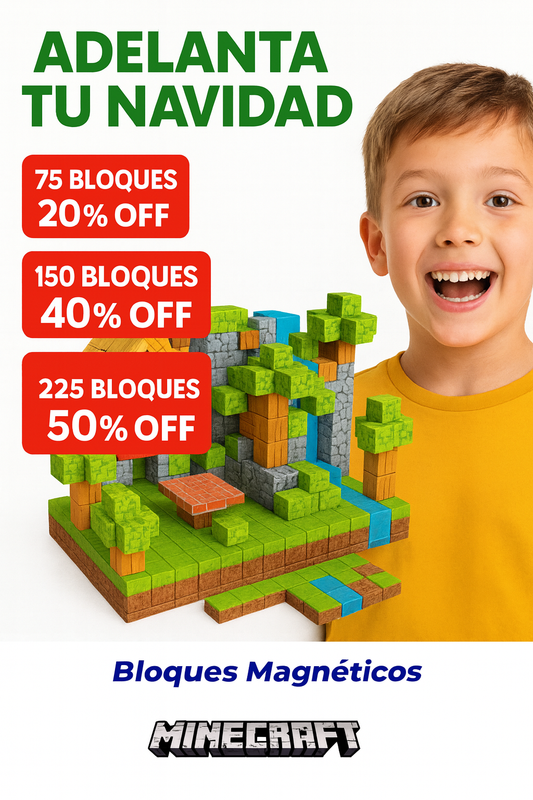 PixelMag™ - Bloques Magnéticos Estilo Minecraft - 3+ años