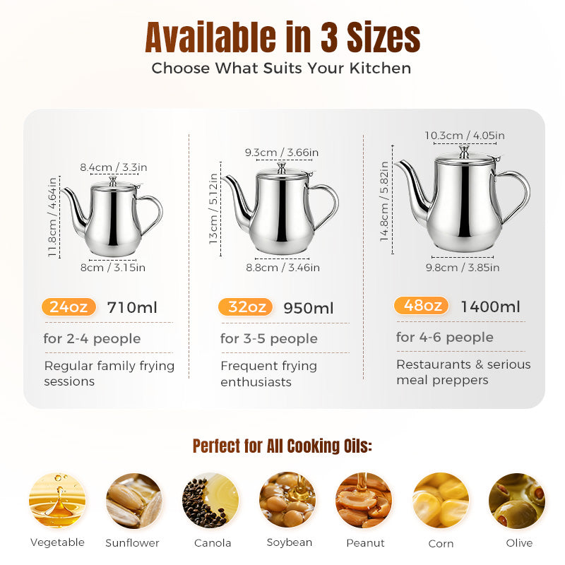 🔥Promoción por tiempo limitado 🔥Olla filtrante de aceite de acero inoxidable