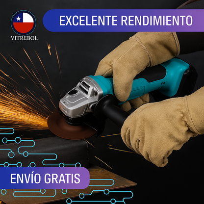 Amoladora Angular con Batería de Litio Eléctrica Recargable Sin Escobillas