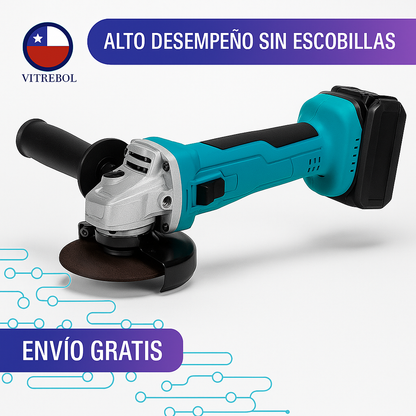 Amoladora Angular con Batería de Litio Eléctrica Recargable Sin Escobillas