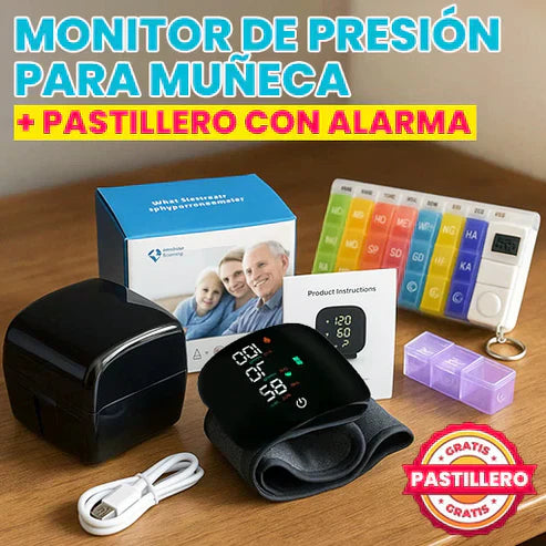 MONITOR DE PRESIÓN DE MUÑECA + PASTILLERO CON ALARMA 💊👨‍⚕️🤩