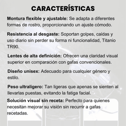 GAFAS MULTIFOCALES INTELIGENTES TR90 CON ZOOM AUTIMATICO, PROTECIÓN DE LUZ AZUL Y EFECTO FOTOCROMÁTICO