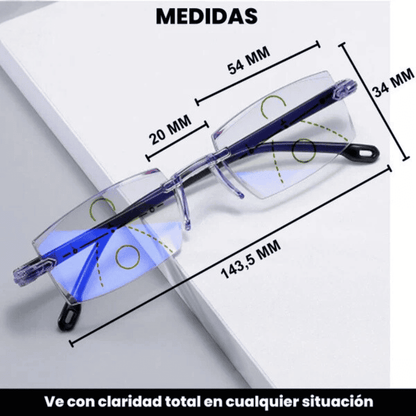 GAFAS MULTIFOCALES INTELIGENTES TR90 CON ZOOM AUTIMATICO, PROTECIÓN DE LUZ AZUL Y EFECTO FOTOCROMÁTICO